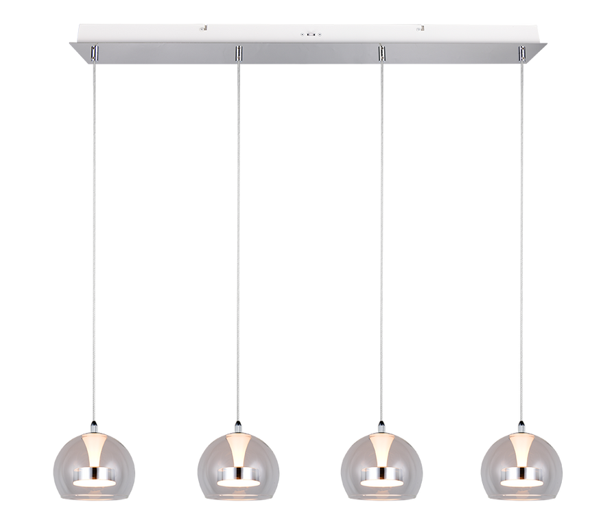 Lámpara de techo colgante Trio Flynt LED cromo 150cm 331610406