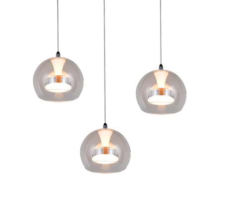 Lámpara de techo colgante Trio Flynt LED cromo 150cm 331630306