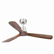 Ventilador de techo sin luz Faro Lantau motor DC palas de madera nogal Ø132cm 3 palas 33370DC