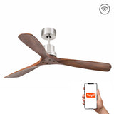 Ventilador de techo Faro Lantau L nogal 3 palas motor DC Ø132cm 33370DCWT
