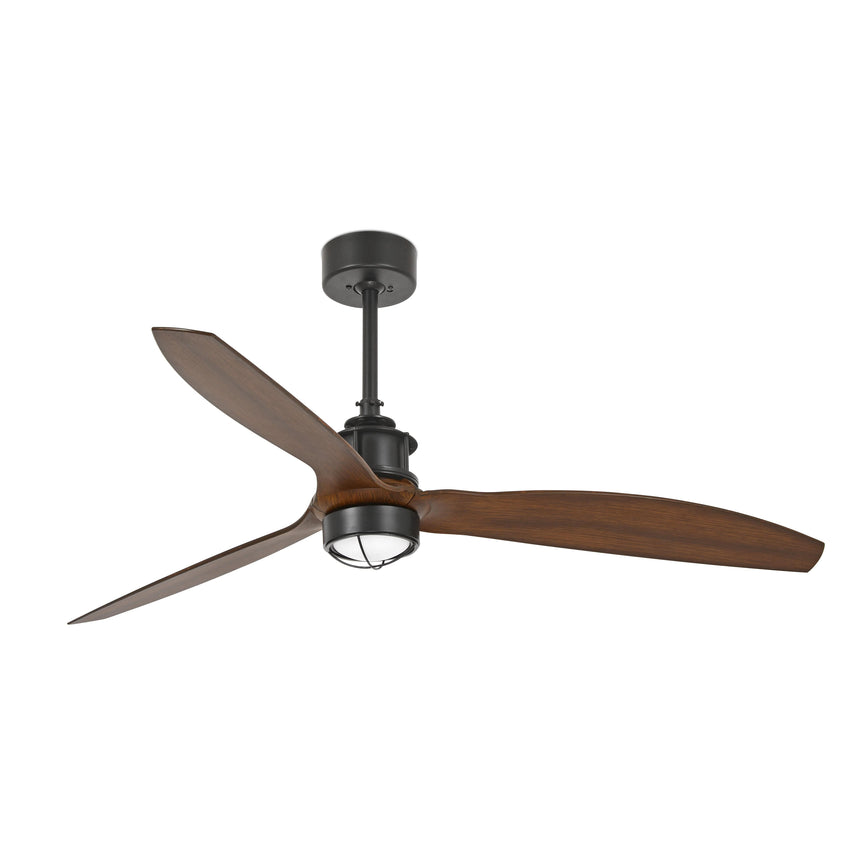 Ventilador de techo con luz Faro Just Fan M LED nogal 3 palas motor DC 3000K Ø128cm 333951N