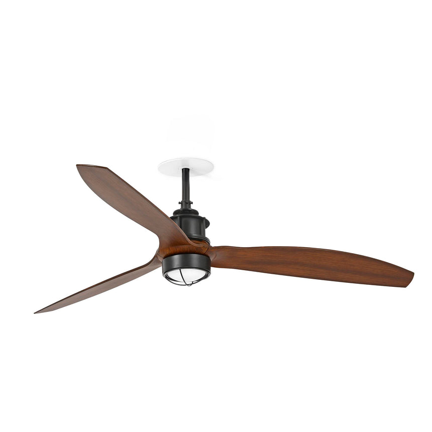 Ventilador de techo con luz Faro Just Fan Recessed M LED nogal 3 palas motor DC 3000K Ø128cm 33395R1N