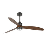 Ventilador de techo con luz Faro Just Fan M LED nogal 3 palas motor DC 3000K Ø128cm 33395WT1N