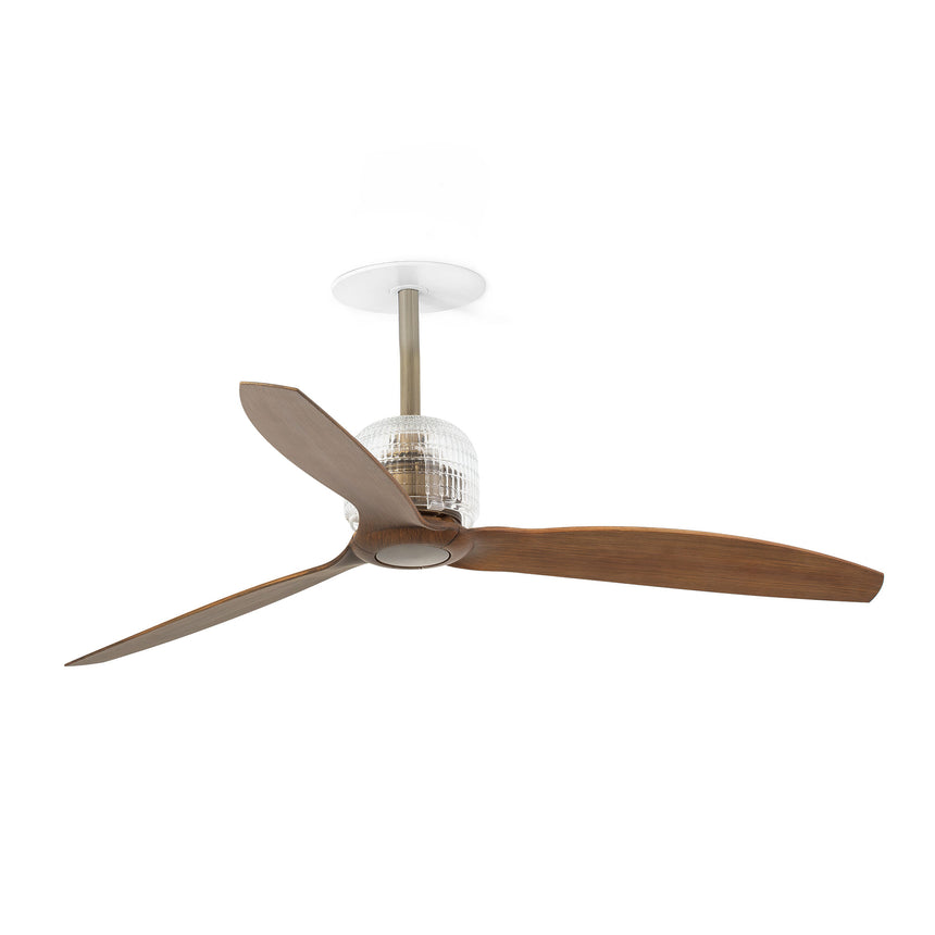 Ventilador de techo Faro Deco Fan Recessed M nogal 3 palas motor DC Ø128cm 33398DR