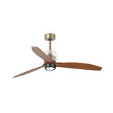 Ventilador de techo con luz Faro Deco Fan M LED nogal 3 palas motor DC 3000K Ø128cm 33398DWT1N