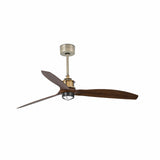 Faro Just Fan Ventilador sin luz cuerpo acero, difusor cristal