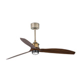 Ventilador de techo con luz Faro Just Fan M LED nogal 3 palas motor DC 3000K Ø128cm 33398WT1N