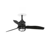 Ventilador de techo con luz Faro Just Fan S Recessed LED negro mate 3 palas motor DC 3000K Ø81cm 33424R1N