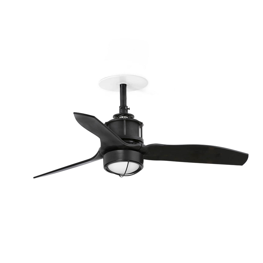 Ventilador de techo con luz Faro Just Fan S Recessed LED negro mate 3 palas motor DC 3000K Ø81cm 33424R1N