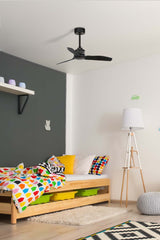 Ventilador de techo Faro Just Fan S negro mate 3 palas motor DC Ø81cm 33424WT