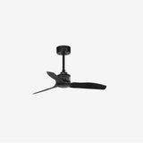Faro JUST FAN XS Ventilador sin luz negro acero y palas de madera 33424