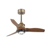 Ventilador de techo con luz Faro Just Fan S LED nogal 3 palas motor DC 3000K Ø81cm 334281N