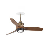 Ventilador de techo con luz Faro Just Fan S Recessed LED nogal 3 palas motor DC 3000K Ø81cm 33428R1N