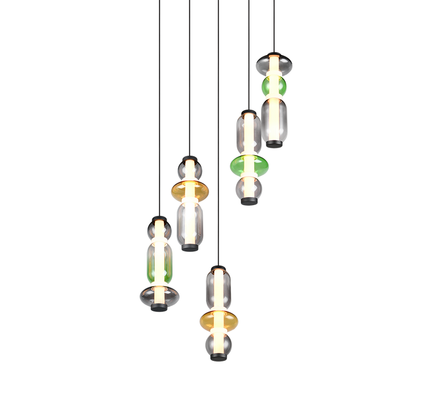 Lámpara de techo colgante Trio Minerva LED multicolor 200cm 334330517