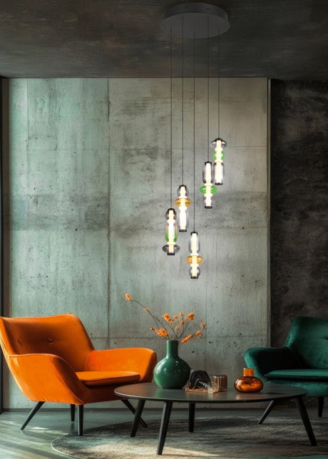 Lámpara de techo colgante Trio Minerva LED multicolor 200cm 334330517