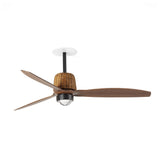 Ventilador de techo con luz Faro Weaver Recessed M LED nogal 3 palas motor DC 3000K Ø128cm 33435R1N
