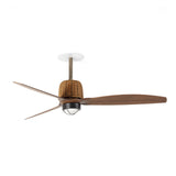 Ventilador de techo con luz Faro Weaver Recessed M LED nogal 3 palas motor DC 3000K Ø128cm 33436R1N