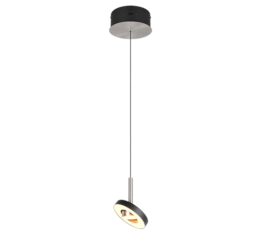Lámpara colgante Trio Guano níquel mate Ø15,5cm 60W 334410107