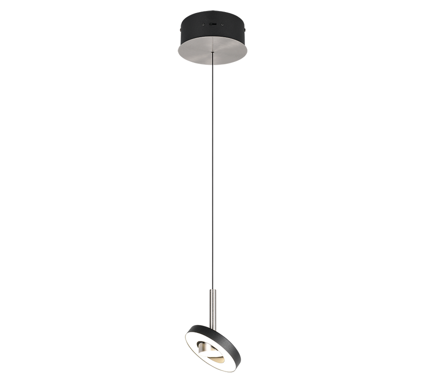 Lámpara colgante Trio Guano níquel mate Ø15,5cm 60W 334410107