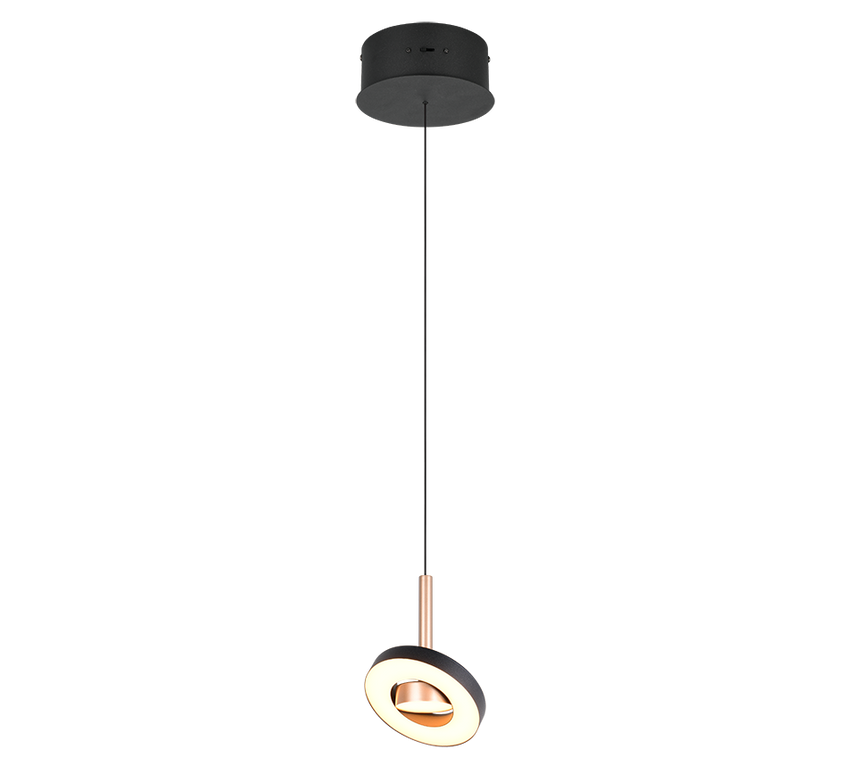 Lámpara colgante Trio Guano marrón café Ø15,5cm 60W 334410165