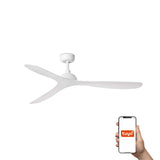 Ventilador de techo Faro Gotland M blanco mate 3 palas motor DC Ø132cm 33446WT