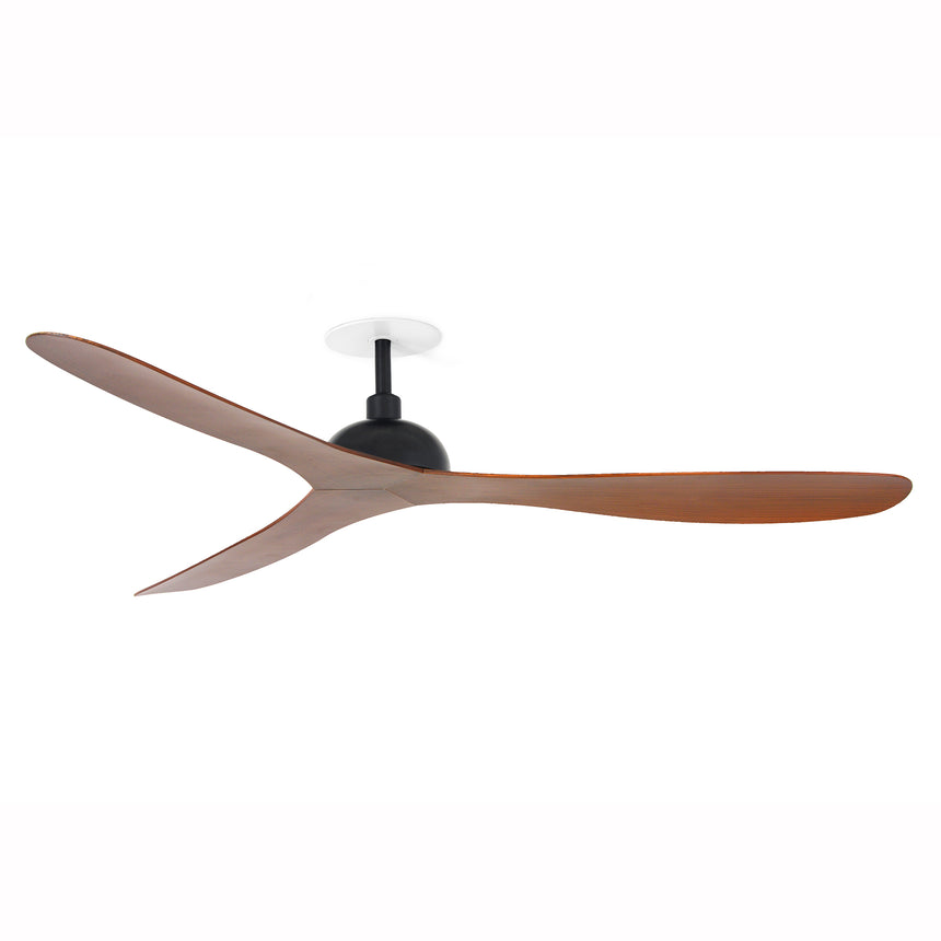 Ventilador de techo Faro Gotland Recessed M nogal 3 palas motor DC Ø132cm 33447R