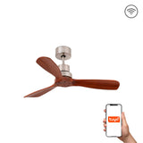Ventilador de techo Faro Mini Lantau S nogal 3 palas motor DC Ø107cm 33508DCWT