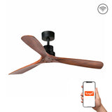 Ventilador de techo Faro Lantau L nogal 3 palas motor DC Ø132cm 33516DCWT