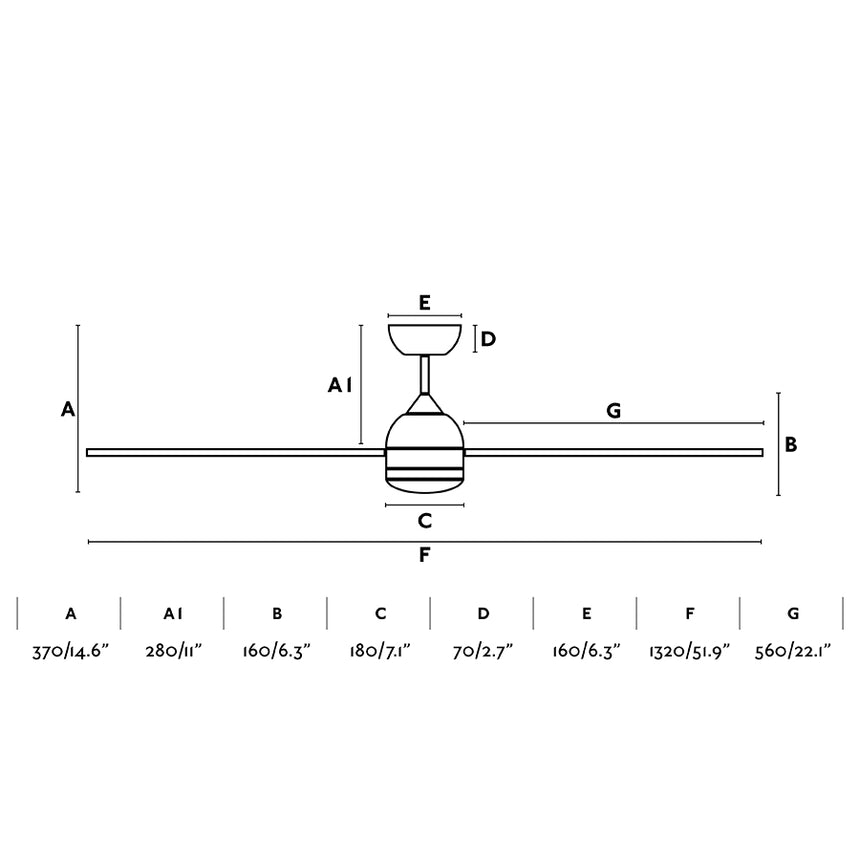 Faro POROS L LED Ventilador con luz cuerpo de acero y palas de madera difusor de cristal 33524