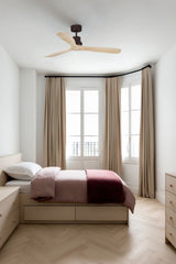 Ventilador de techo sin luz Faro Lantau motor DC palas de madera pino Ø132cm 3 p — ambiente