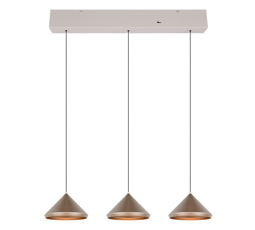 Lámpara de techo colgante Trio Laguna LED marrón café 200cm 336210365