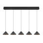 Lámpara de techo colgante Trio Laguna 5 luces LED 200cm negro mate — ref. 336210532 (1)