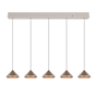 Lámpara de techo colgante Trio Laguna LED marrón café 200cm 336210565