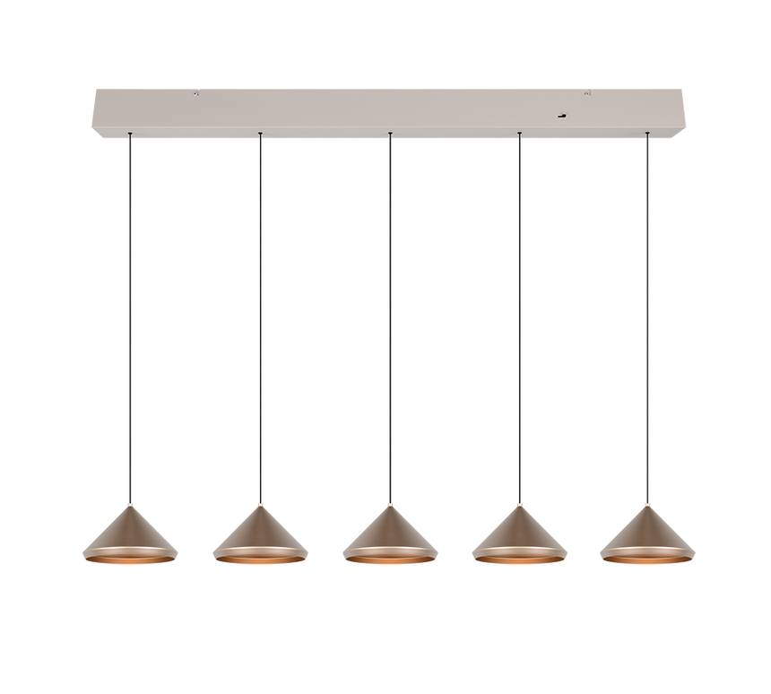 Lámpara de techo colgante Trio Laguna LED marrón café 200cm 336210565