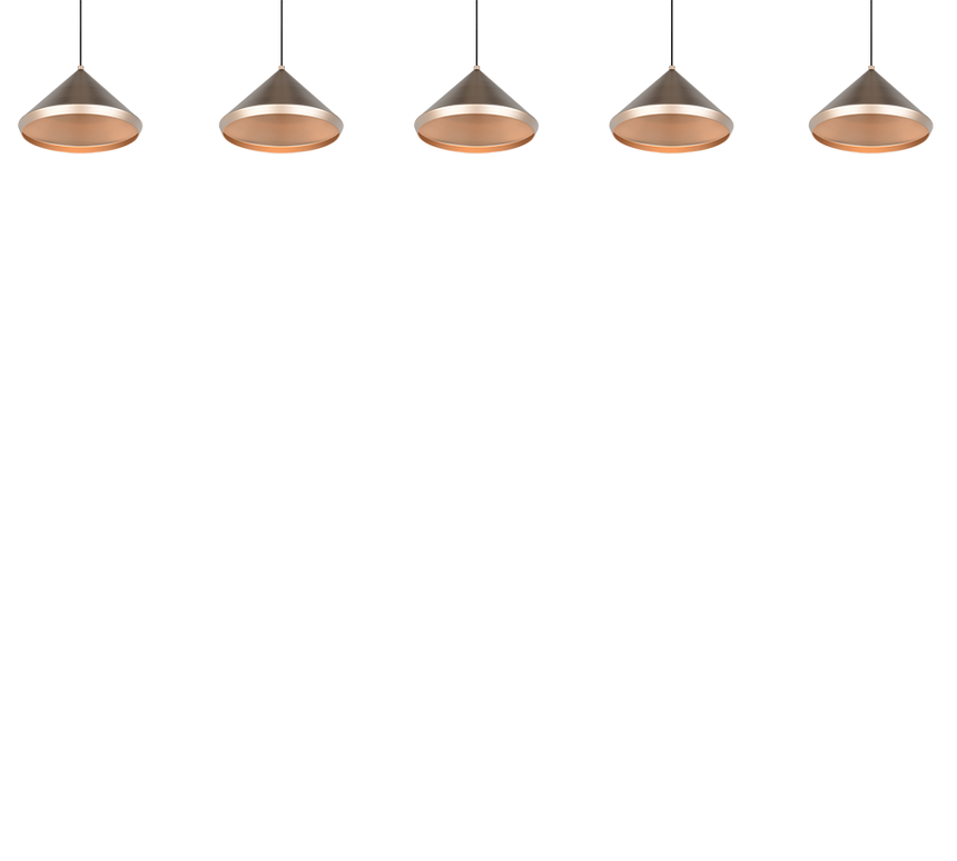 Lámpara de techo colgante Trio Laguna LED marrón café 200cm 336210565