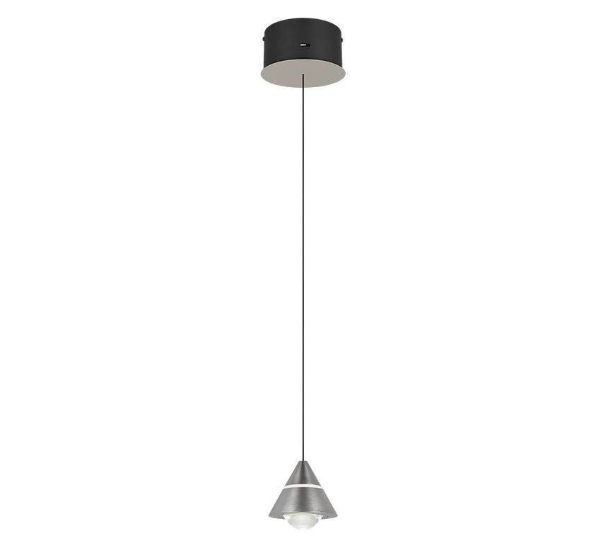Lámpara de techo colgante Trio Romeo LED níquel mate 200cm 337010107
