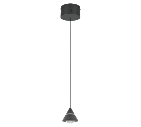Lámpara de techo colgante Trio Romeo LED negro mate 200cm 337010132
