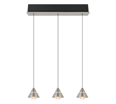 Lámpara de techo colgante Trio Romeo LED níquel mate 200cm 337010307