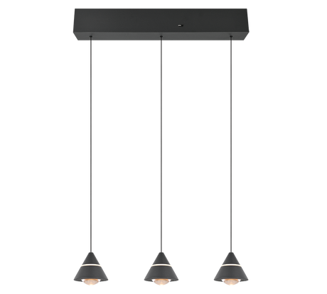 Lámpara de techo colgante Trio Romeo LED negro mate 200cm 337010332