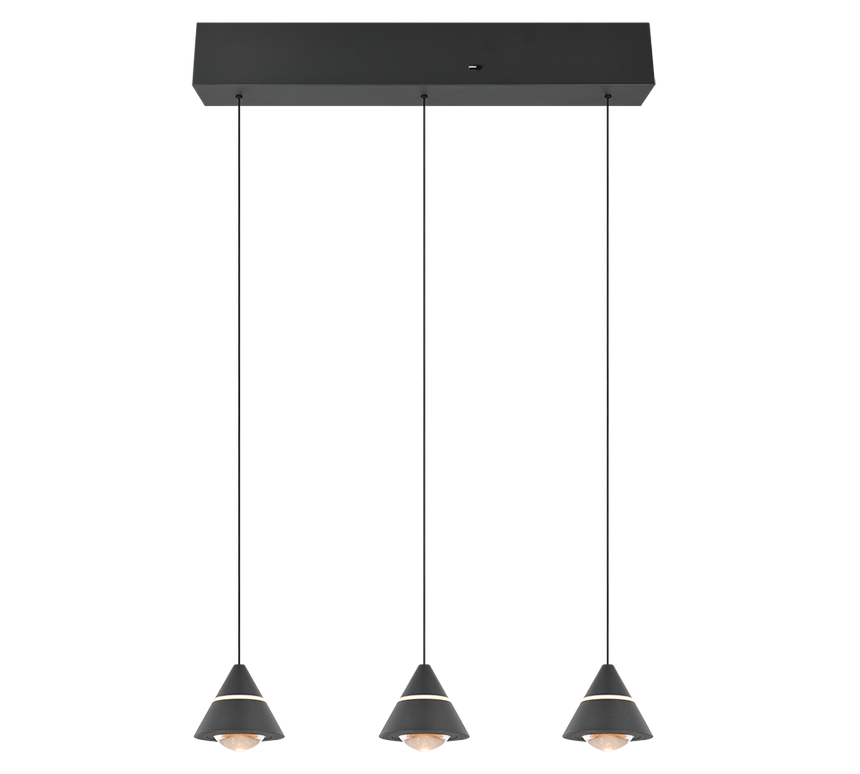 Lámpara de techo colgante Trio Romeo LED negro mate 200cm 337010332
