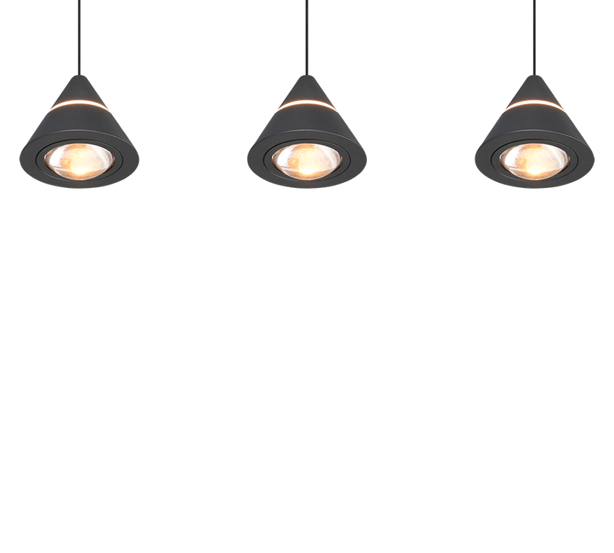 Lámpara de techo colgante Trio Romeo LED negro mate 200cm 337010332