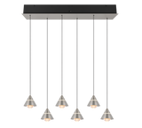 Lámpara de techo colgante Trio Romeo LED níquel mate 200cm 337010607