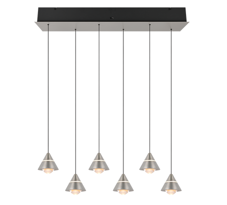 Lámpara de techo colgante Trio Romeo LED níquel mate 200cm 337010607
