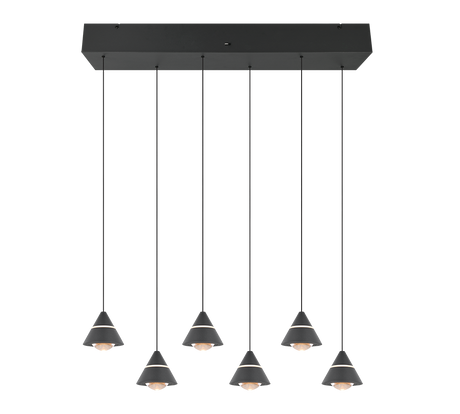 Lámpara de techo colgante Trio Romeo LED negro mate 200cm 337010632