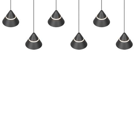 Lámpara de techo colgante Trio Romeo LED negro mate 200cm 337010632