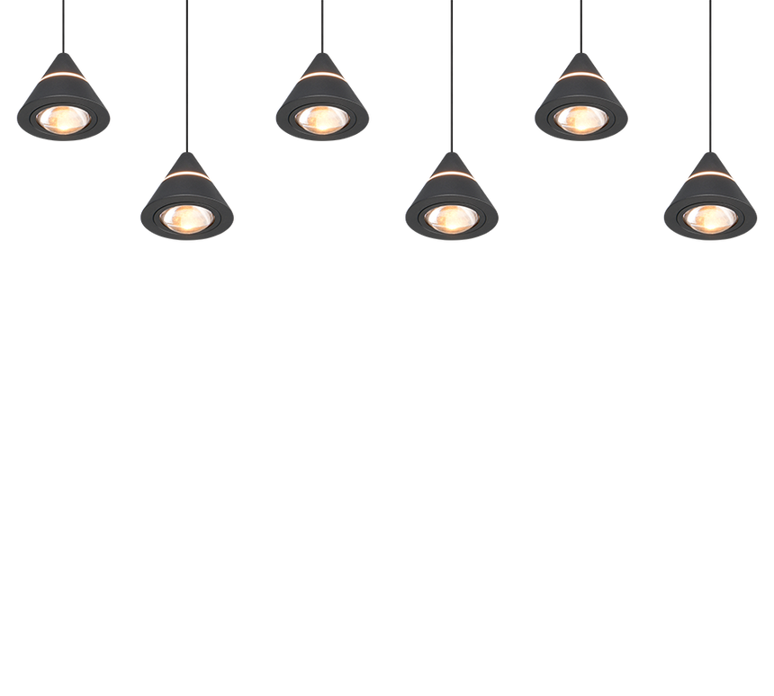 Lámpara de techo colgante Trio Romeo LED negro mate 200cm 337010632