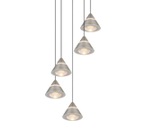 Lámpara de techo colgante Trio Romeo LED níquel mate 200cm 337030507