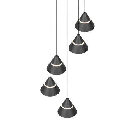 Lámpara de techo colgante Trio Romeo LED negro mate 200cm 337030532