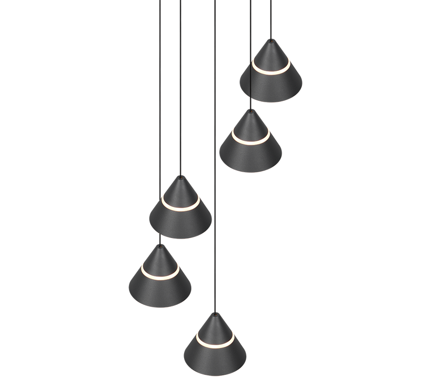 Lámpara de techo colgante Trio Romeo LED negro mate 200cm 337030532