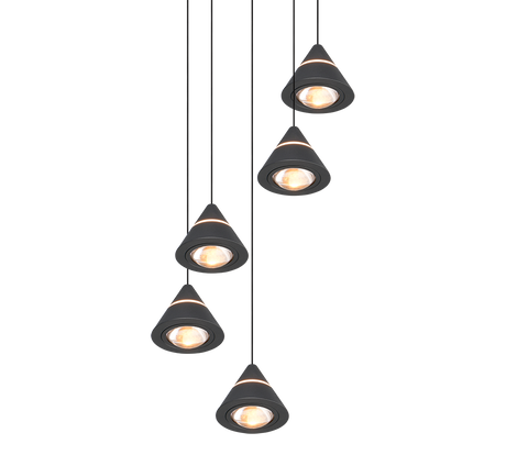 Lámpara de techo colgante Trio Romeo LED negro mate 200cm 337030532